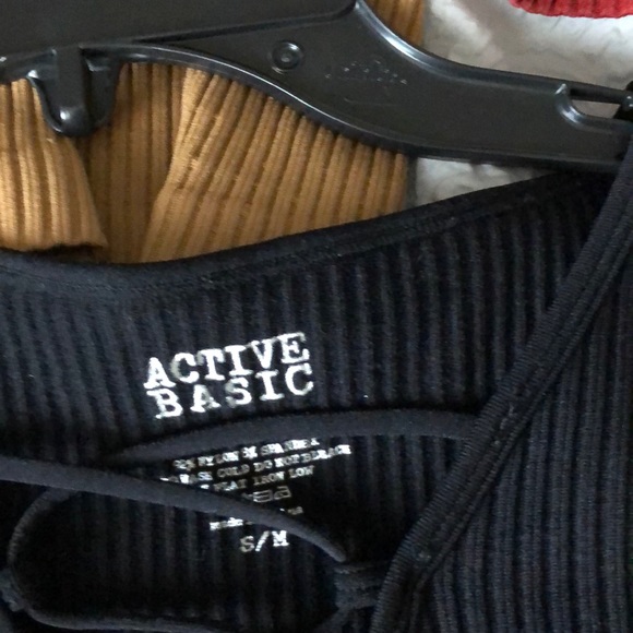 “Lace-Up” Slim Ribbed Tops (5) - Picture 7 of 8